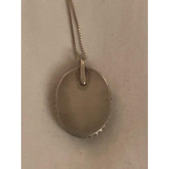 Vintage Sterling Landscape Agate Tree Of Life Pendant Necklace Signed Handmade - Picture 6 of 9